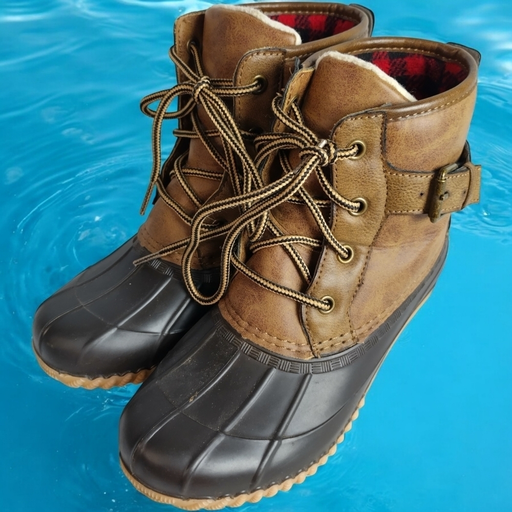 Women's Winter Rain Duckboots  Size 5 Flannel Fleece By Maurice Lace Up Fashion